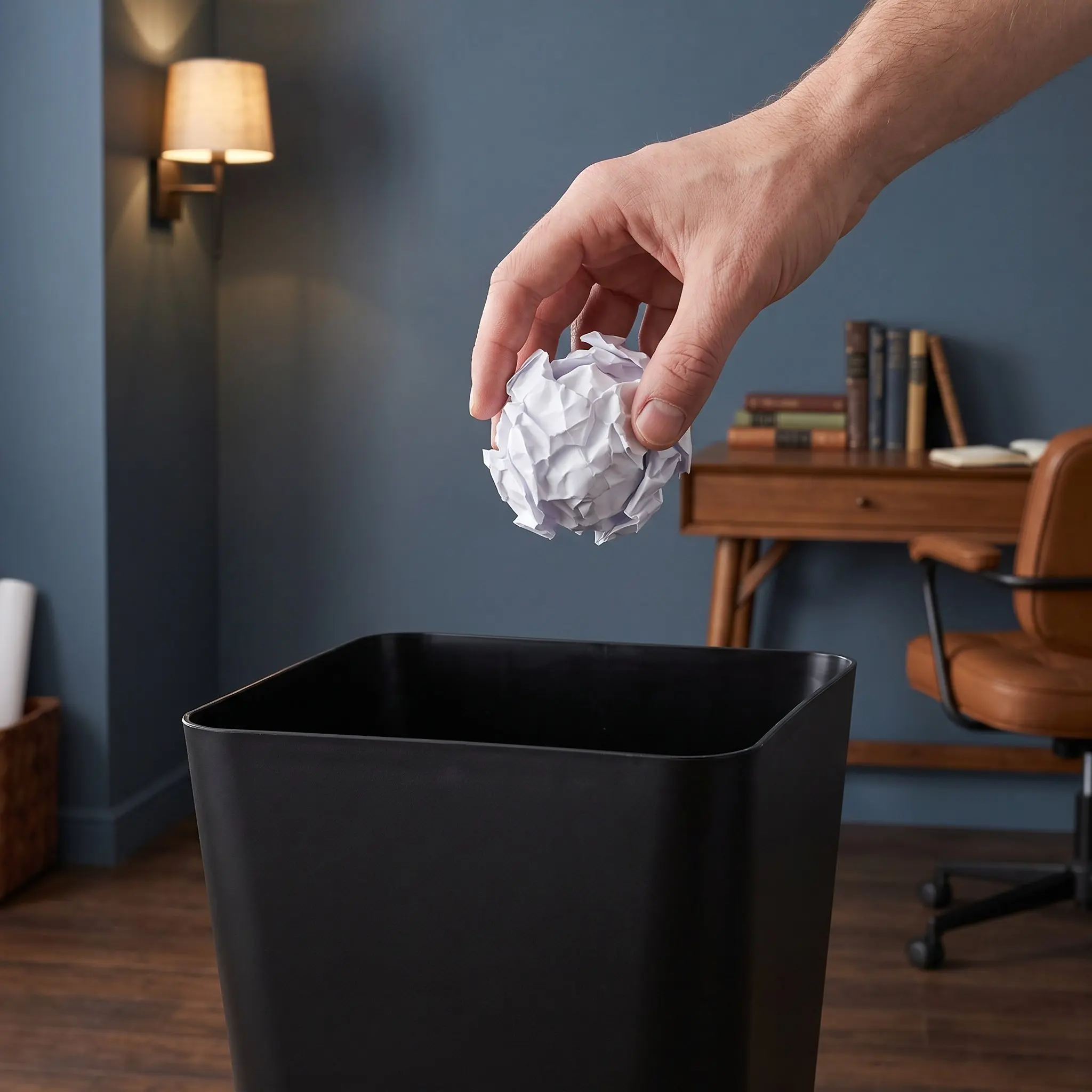 2Pcs Small Trash Can Slim Garbage Bin Covered Wastebasket for Bathroom Kitchen Office Desk Use Slim Trash Can Small Paper Basket