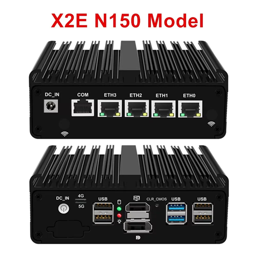 4x 2.5G i226 LAN 12th Gen Intel N150 Fanless Mini PC J6412 J5005