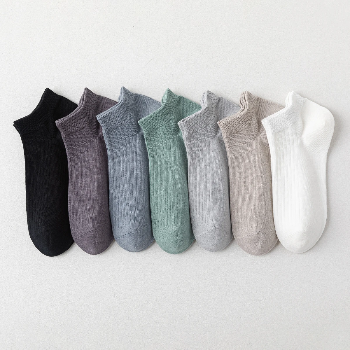 4-Pair الرجال القطن الربيع والخريف بلون بسيط أزياء تنوعا كلية نمط الصيف تنفس الجوارب القصيرة #2