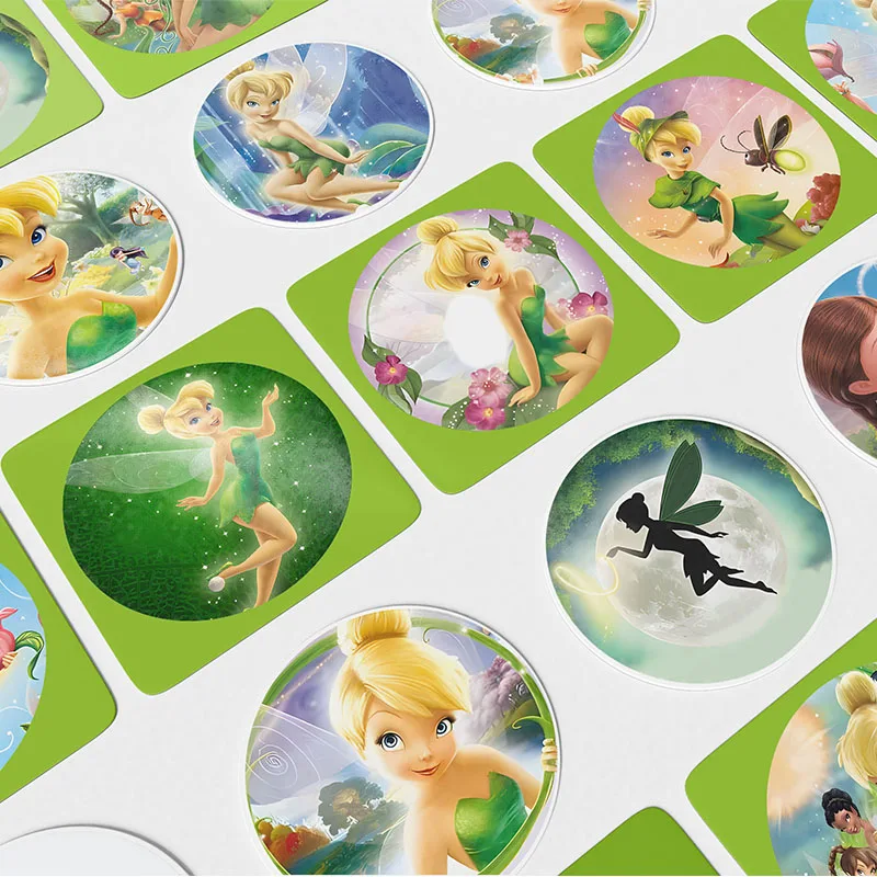 Cute Cartoon Tinker Bell Round Stickers Notebook Laptop Bike Car Scrapbooking Water Bottle Sticker Kids Gift Wraps Decor Supply