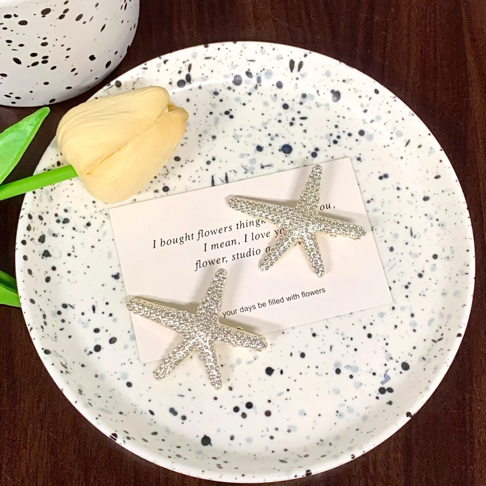 Super Shiny Zircon Starfish Hairpin for Women, Exquisite Side Bangs Clip, Unique Design Star Hair Accessory