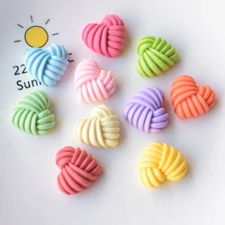10Pcs New Cute Resin  Mini Cartoon Heart-Shaped Series Flat Back Manicure Parts Embellishments For Hair Bows Accessories