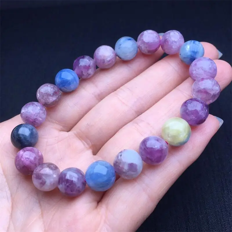 9MM Natural Colored Emerald Bracelet Women Men Cool Chakra Bead Reiki Energy Stretch Bangles Wrist Jewelry Gift 1PCS