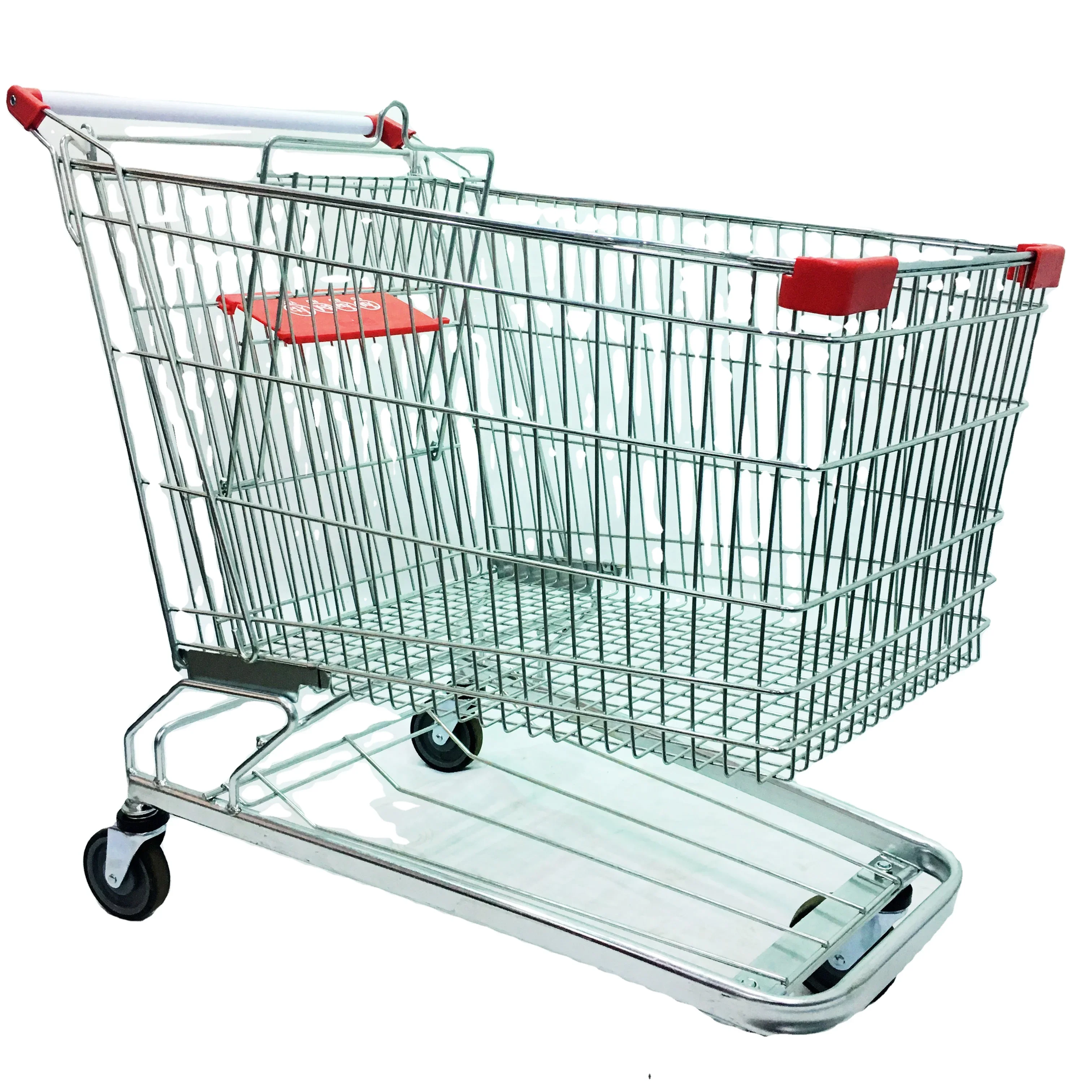 

Germany style shopping cart 240L PU wheel shopping trolley hand push trolley for supermarket