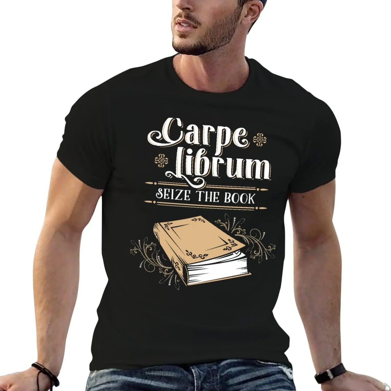 t Carpe Man Librum The T-Shirt Baumwolle 100 % grafisches Baumwoll-T-Shirt Buch-Shirt Mann Seize-Shirts