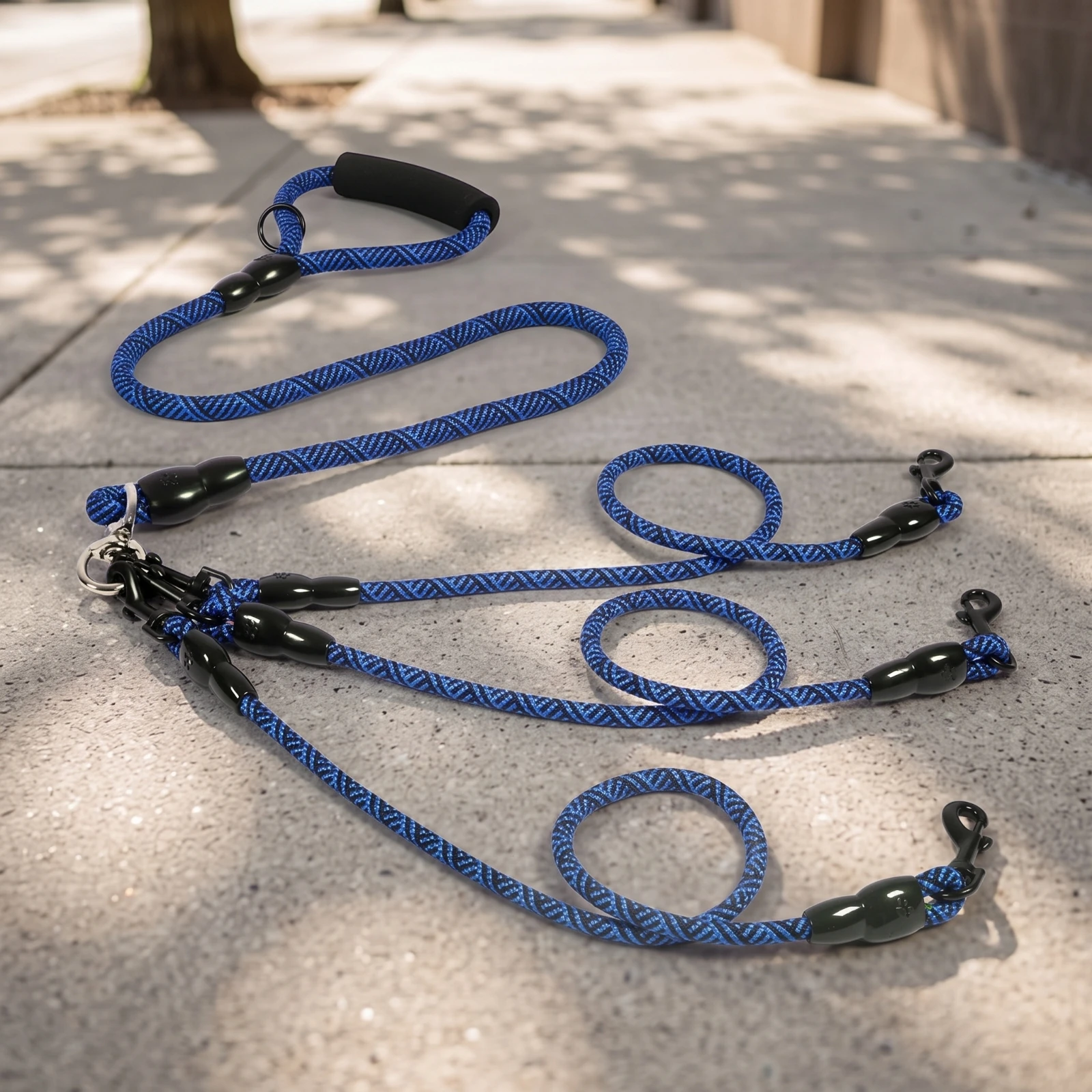 Triple Dog Leash Tangle-Tangle-Resistant Multi-Dog Leash Detachable Braided for Daily Walks, Park