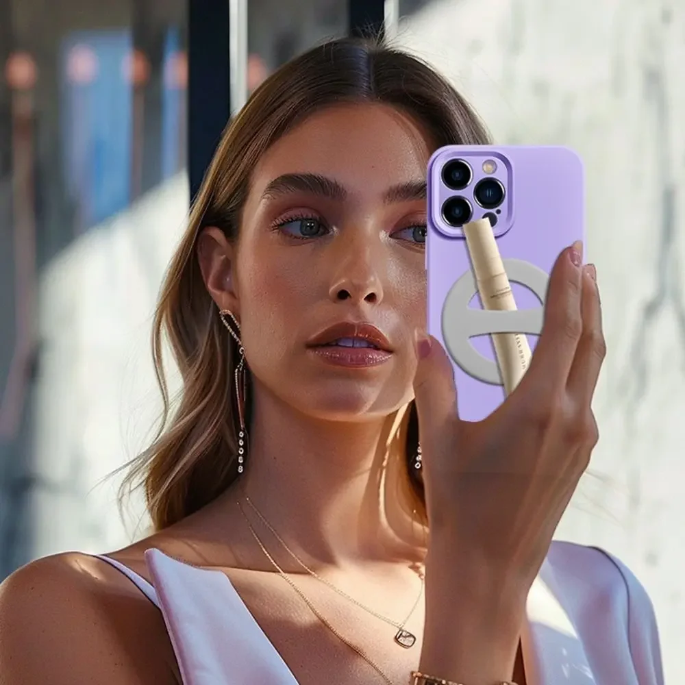 سيليكون المغناطيسي الهاتف حامل أحمر الشفاه المغناطيسي العالمي الشفاه الصقيل الهاتف الخلفي حامل جراب هاتف قوس النساء فتاة #3