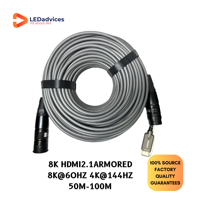 60m 70m 80m 100m Armored Fiber Optic HDMI2.1 AOC Cable 48Gbps 8K HDMI HDR 10 Gigabit For Event LED Display Screen Long Distance