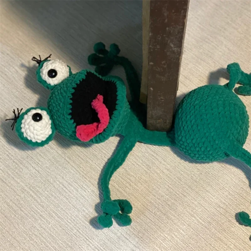 Frog  door stopper For Home For Prevent Door From Hitting Animal Doorstop Floor Decorative handmade Knit Cartoon Door Stoppers