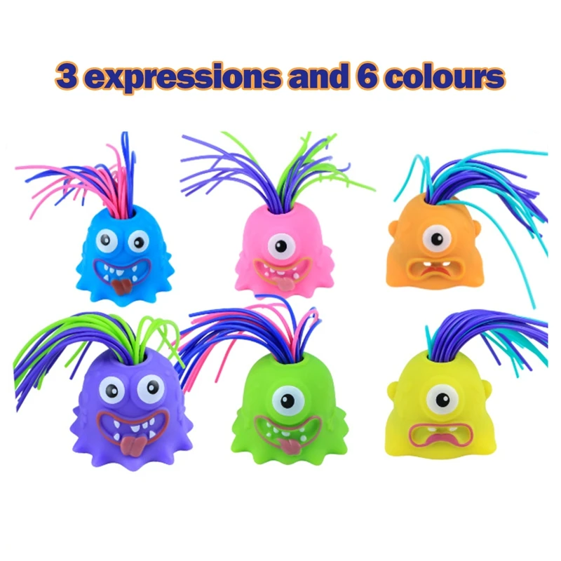 Novelty Funny Hair Pulling Will Be Screaming Little Monster Teaser Artifacts Kids Decompress Toys Creative Fun Educational Toys