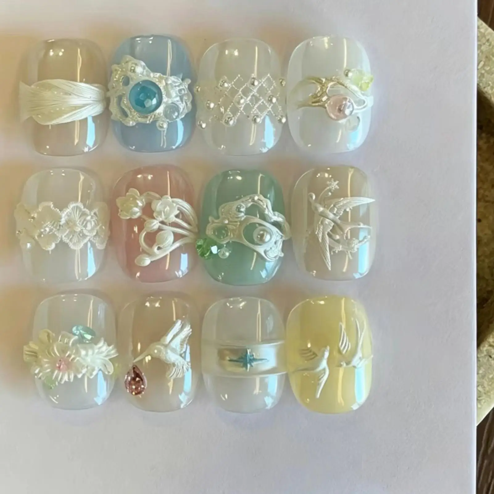3 Piece Manicure Decoration Tools Nail Silicone Mold Clear 3D Silicone Mold For Women Girls Manicure Salon Studio Travel Wedding