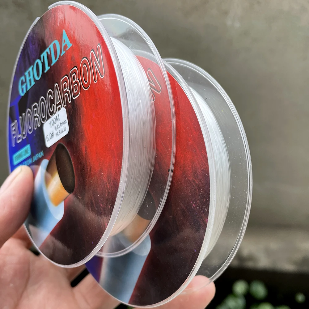 

Ghotda 100M 100% Fluorocarbon Fishing Line Invisible Japanese Fiber Coating Leader Line Sinking Carp Fishing 0.13-0.47mm