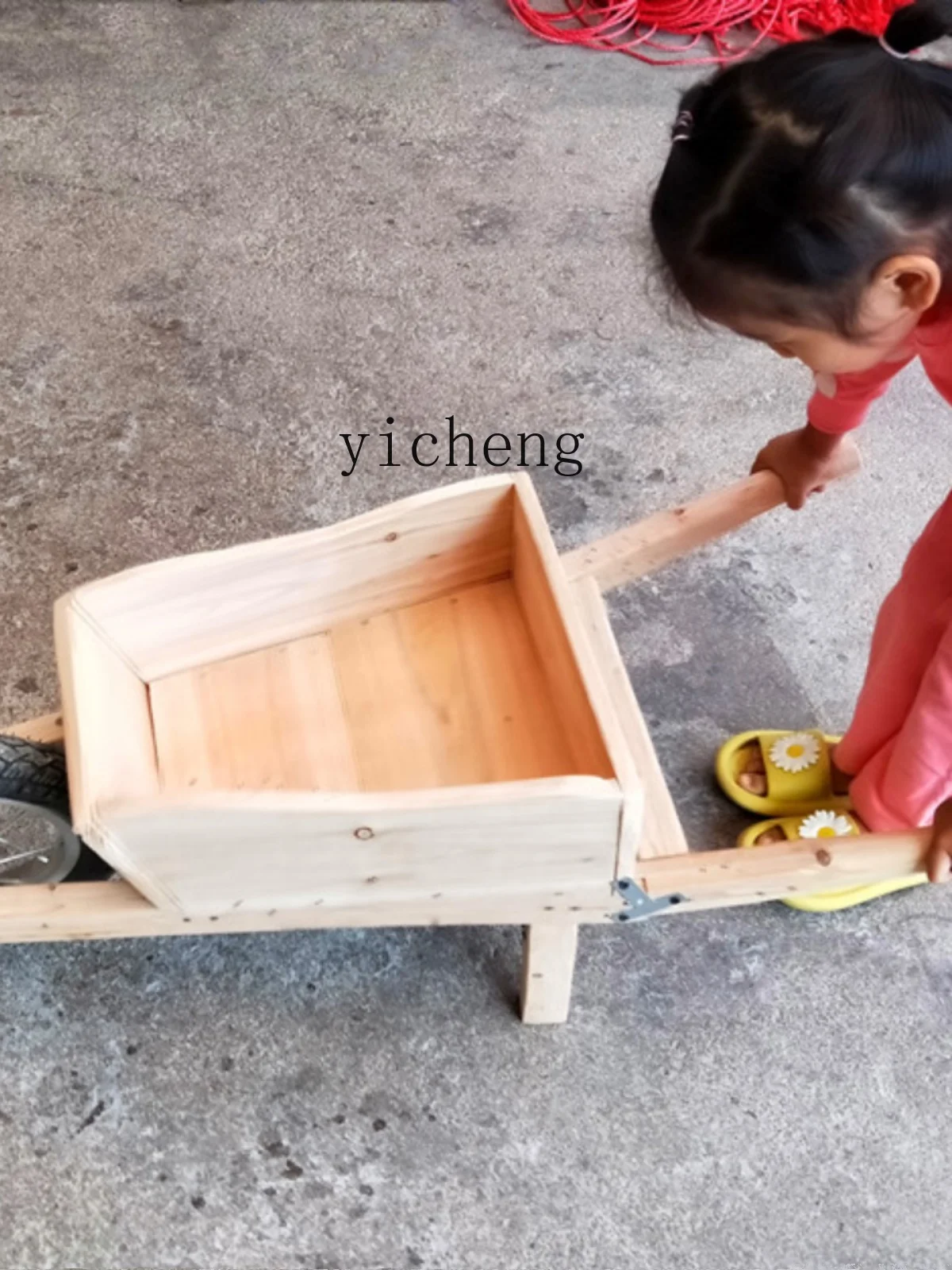 AF Schubkarre Anji Spiel Holz Bull Rad Dreieck Gürtel Eimer Kinderwagen Kindergarten Kinder Outdoor Spielzeug