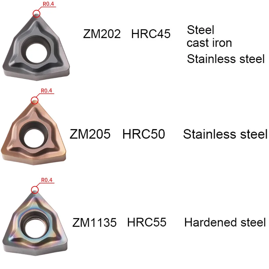 

10PCS WNGU040304 WNMU040304 WNMG40304 90° CNC Carbide Insert fast feed Milling Inserts Indexable Cutting Milling Tool For MFWN90