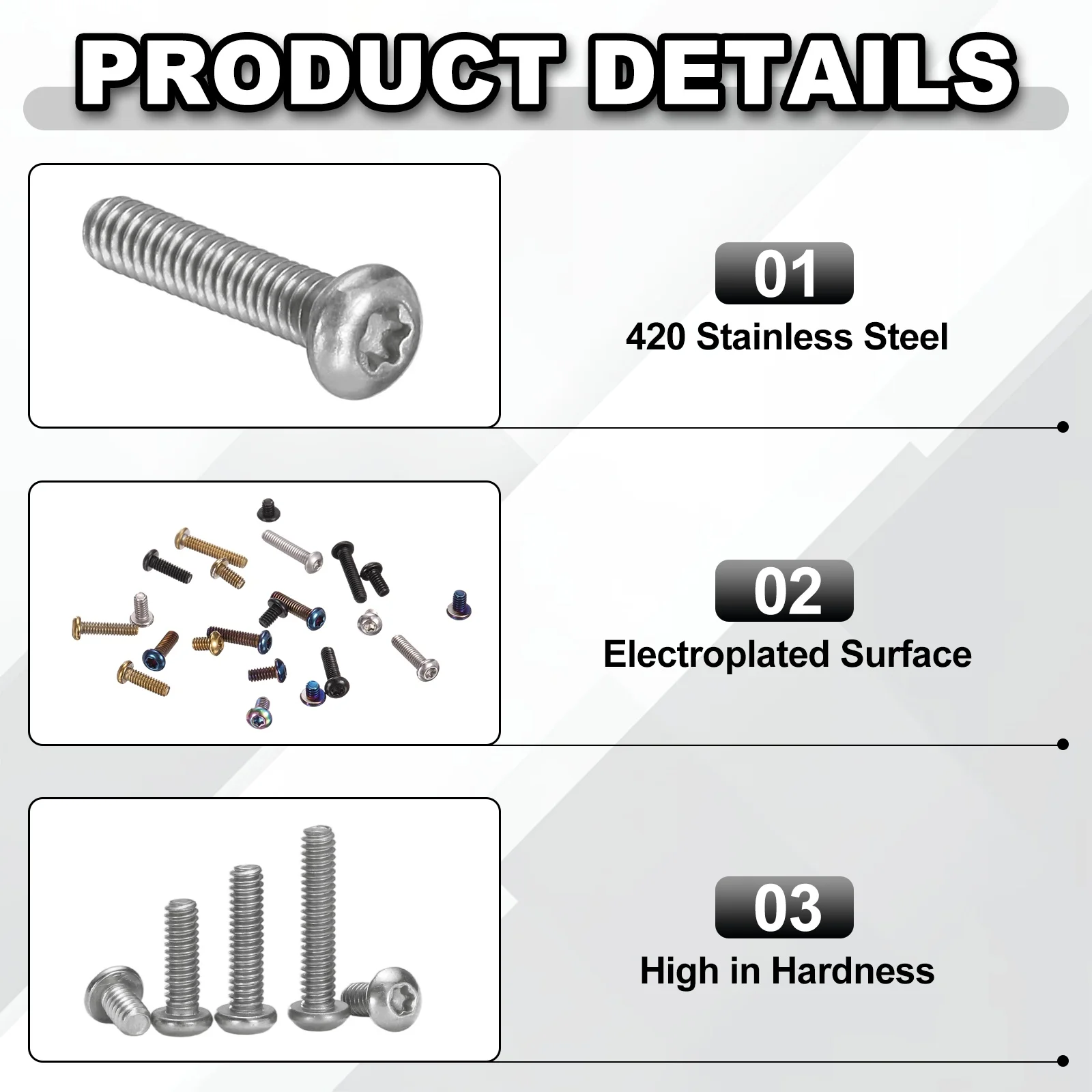 4/10/20pcs Pocket Clip Screws T6 Torx Head 2-56UCN 2.3/9.2/11.4/mm Thread Length Folding Knife Fasteners for Blade Fixing
