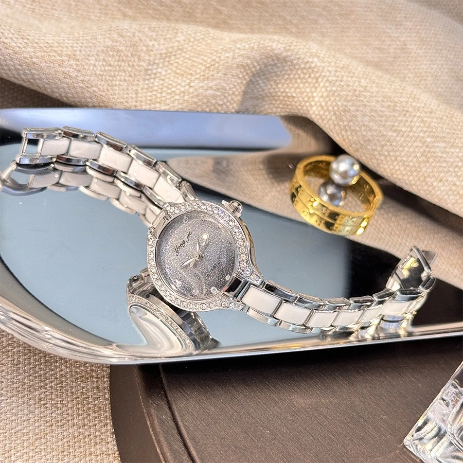 2025 novos relógios femininos de luxo alta qualidade mostrador redondo elegante rosa ouro relógios pulso vestido mão relógio quartzo