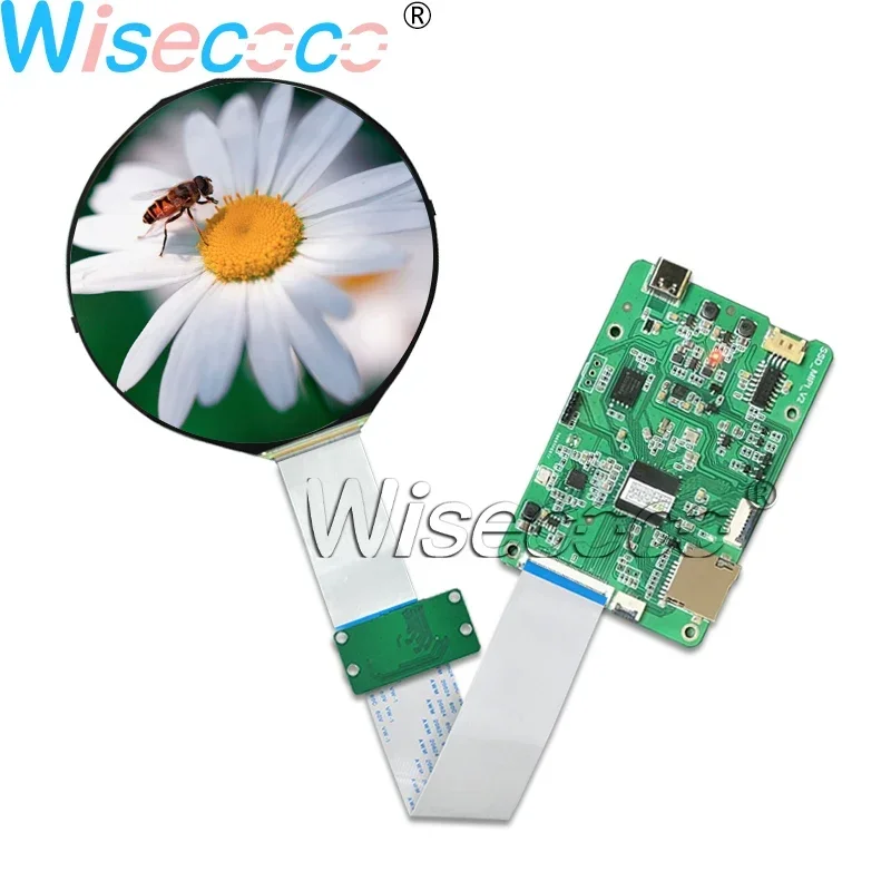 New 5 Inch Round LCD Display IPS Panel Screen Module 1080*1080 FHD Circle MIPI Interface Advertising SD Card USB Driver Board