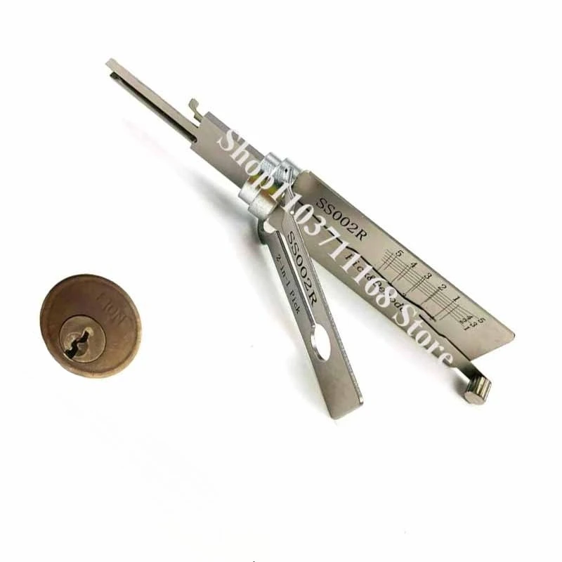 1PCS Lishi 2-IN-1 SS002 SS002R Decodificatore Chiave Anti-S Groove Pick & Decord per Serratura di Controllo Elettrico, Serratura Strumento Apri Fabbro