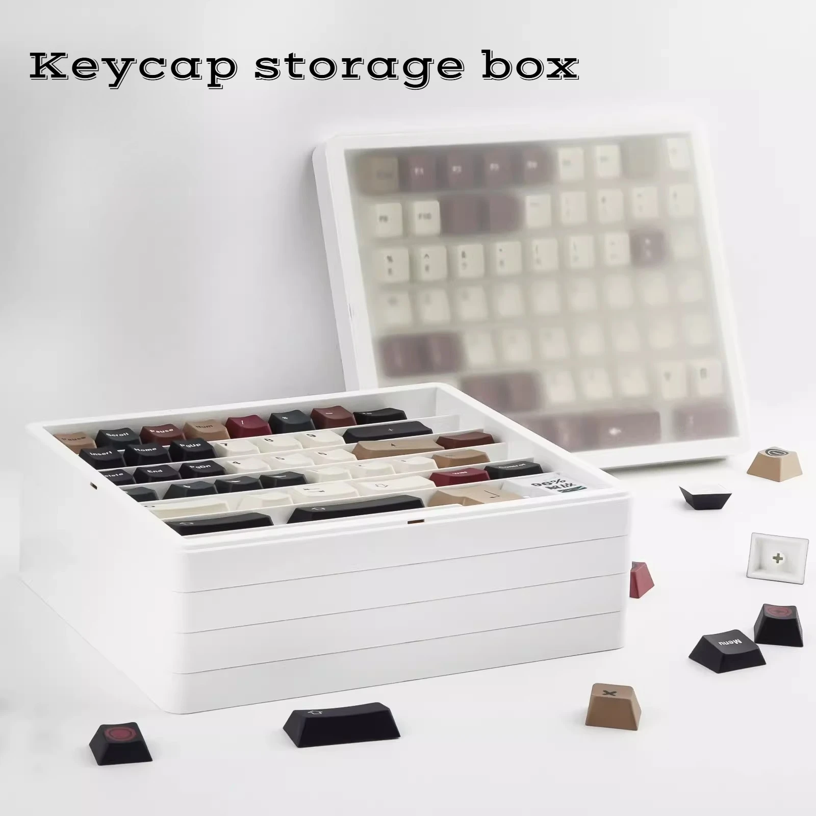 

Keycap Storage Box ABS Custom Original Handmade Large Capacity Stackable Mechanical Keyboard Keycaps Dustproof Display Box Gift