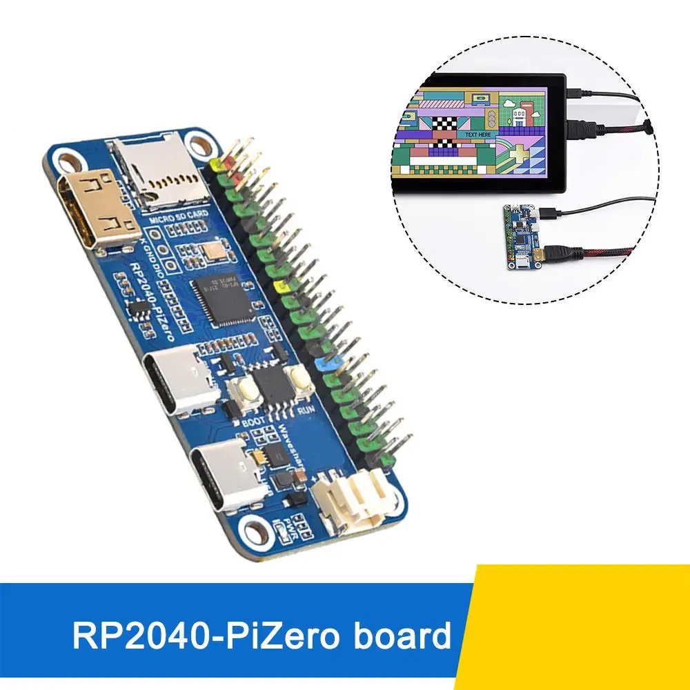 Para placa de desarrollo Raspberry Pi PICO RP2040-PiZero basada en RP2040 Compatible con la interfaz Raspberry Pi GPIO