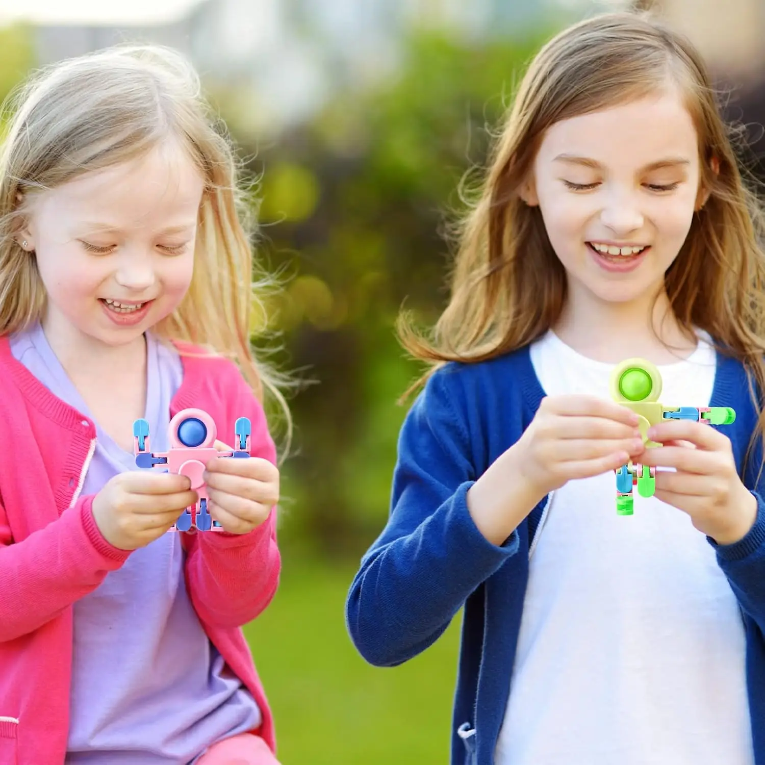 8-48PCS Roboter Fidget Spinner Geburtstag Goodie Bags Stuffers Party Favors Fingertip Gyro Kette DIY Stress Relief Spielzeug schule Geschenk