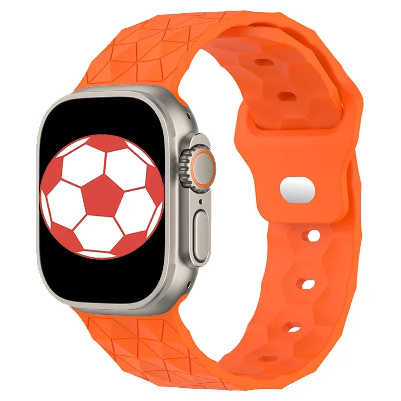 football pattern strap for Apple watch ultra 2 band 49mm 44mm 40mm 45mm 46 41mm Silicone bracelet iWatch series 9 8 7 6 5 se 10