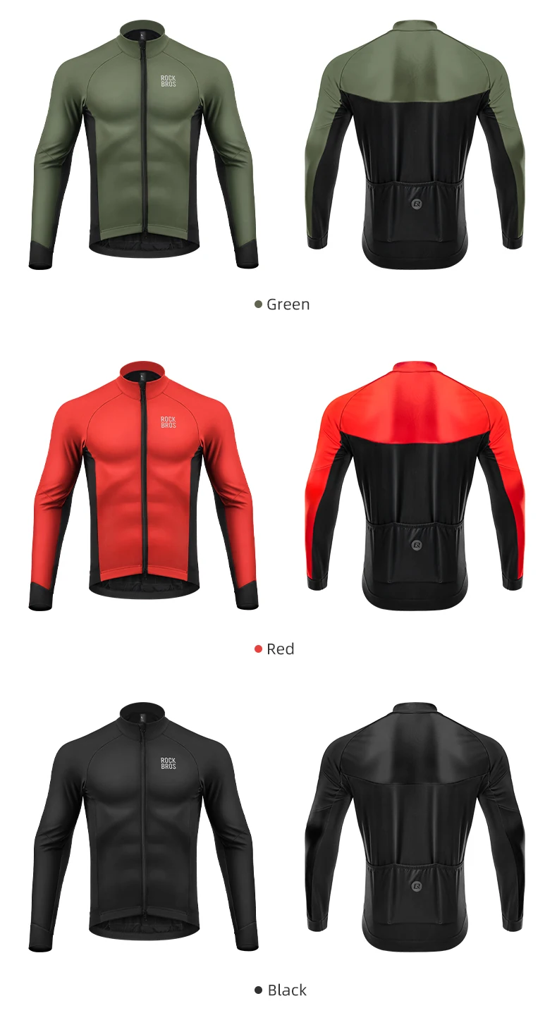 ROCKBROS Winter-Fahrradjacke 0 Grad Thermische Fahrradjacke Outdoor Warmer Fleece-Mantel MTB Fahrradtrikot Windbreaker Kleidung – Detail 3