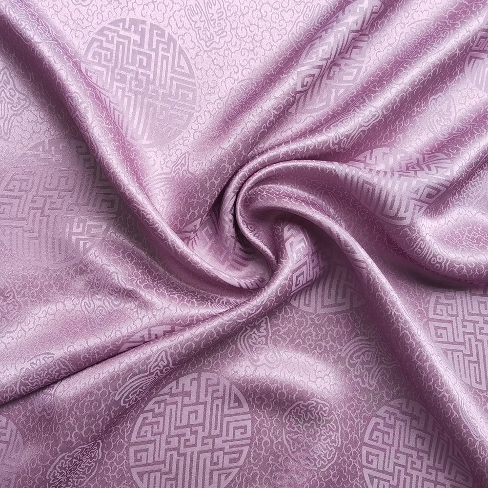45\'\' Wide By Meter Traditional China Silk Fabric Jacquard Silk Cotton Charmeuse Material For Gown