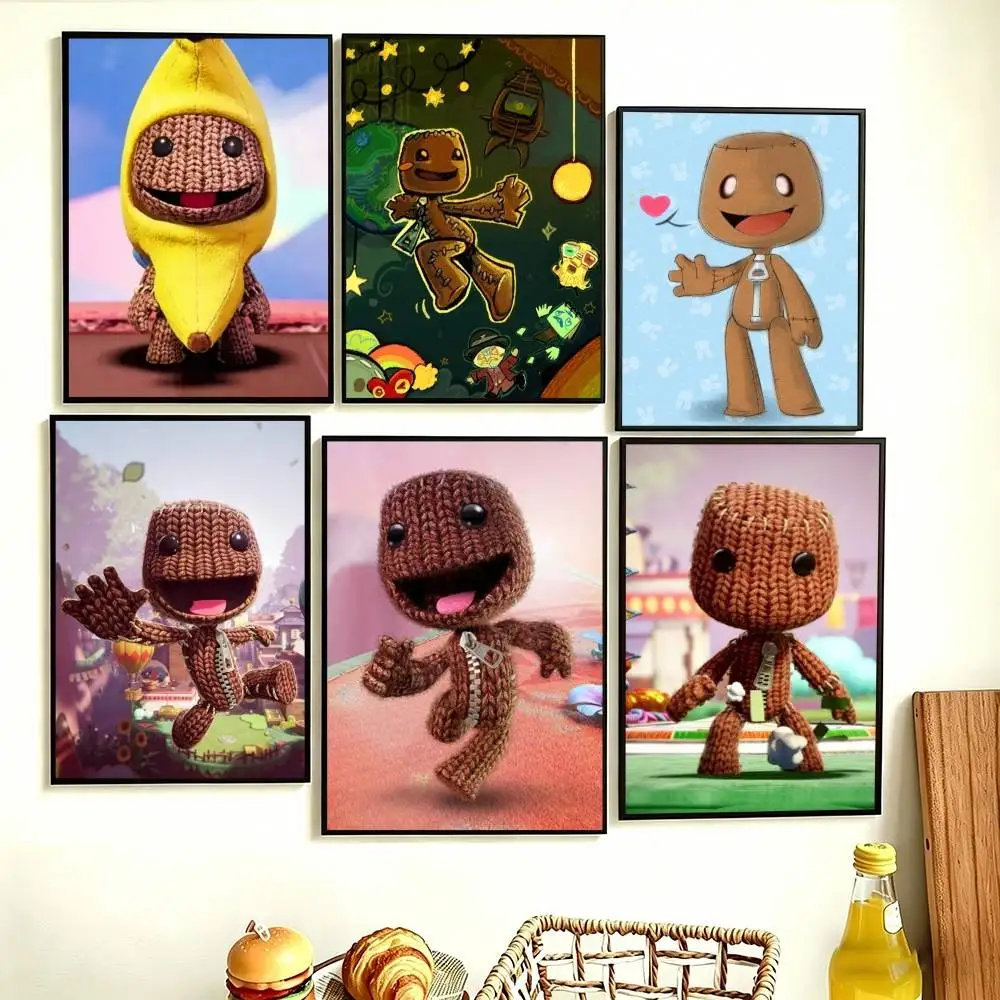 

Cartoon GAME Funny Sackboy Poster Perfect Space Sticker Self Adhesive for Office Home Theater Wall Art Decor Fancy Gift