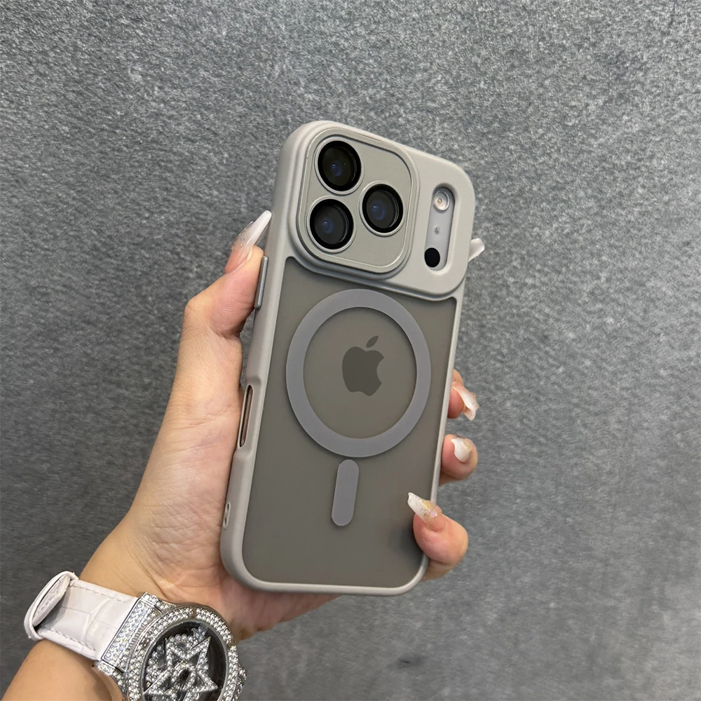Luxo magnético translúcido pára-choques capa para iphone 17 16 15 14 13 12 pro max 16 plus 17pro 17 ar para magsafe fosco armadura capinha capa iphone 17 pro max