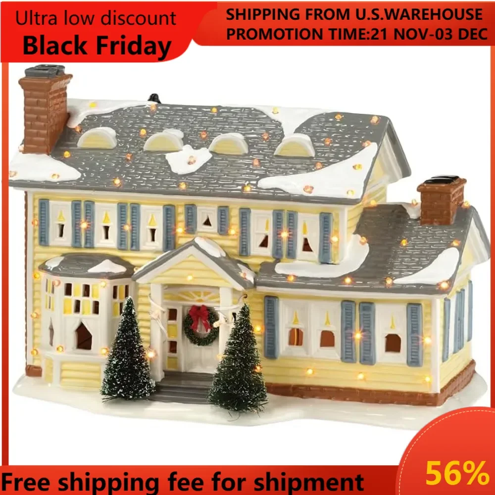 

Snow Village National Lampoons Christmas Vacation the Griswold Holiday House Lit Building, 7.48 Inch, Multicolor