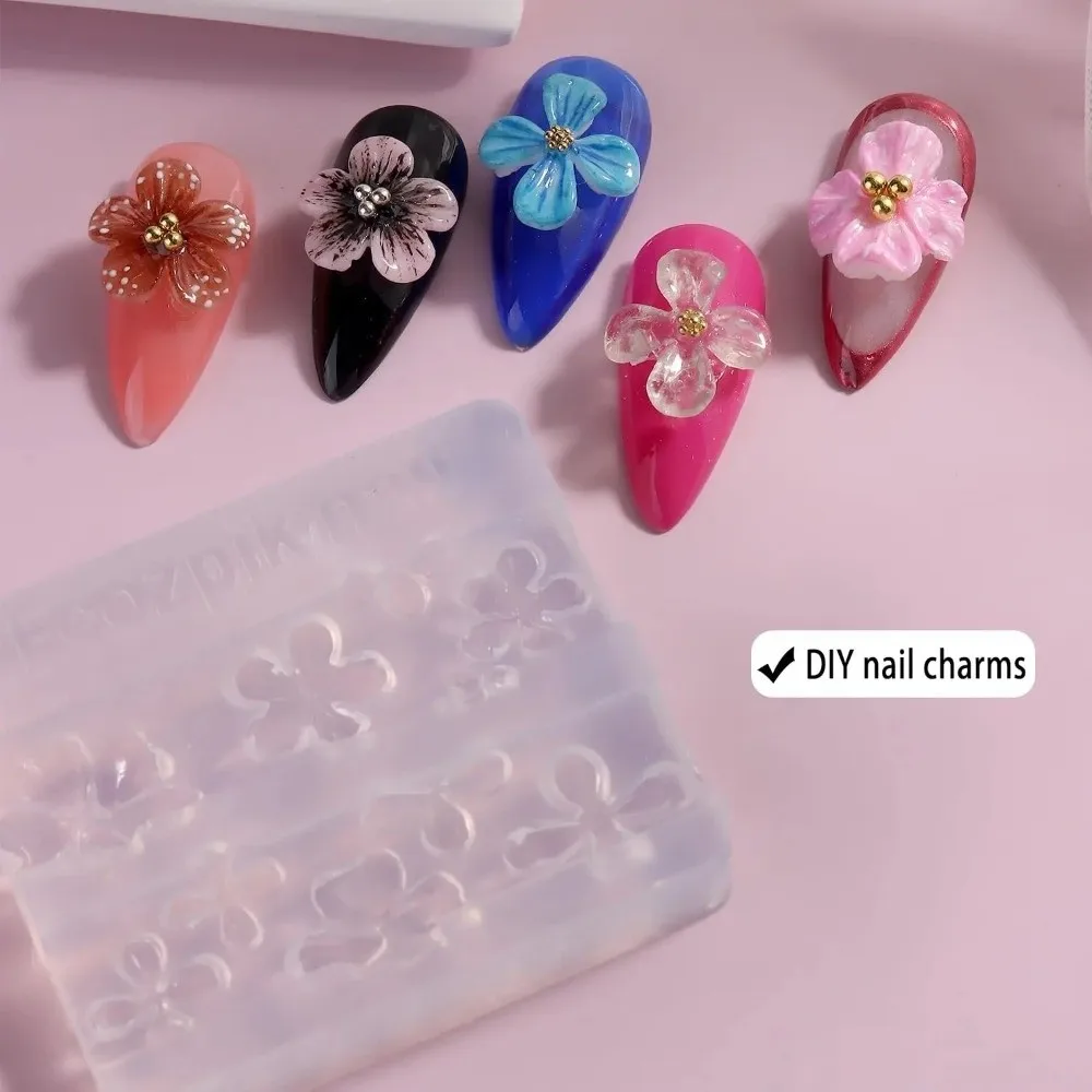 الإبداعية 3 قطعة/المجموعة 3D مسمار العفن نحت قالب DIY الأظافر الراتنج قوالب الأشعة فوق البنفسجية الراتنج هاواي الكركديه الزهور العفن