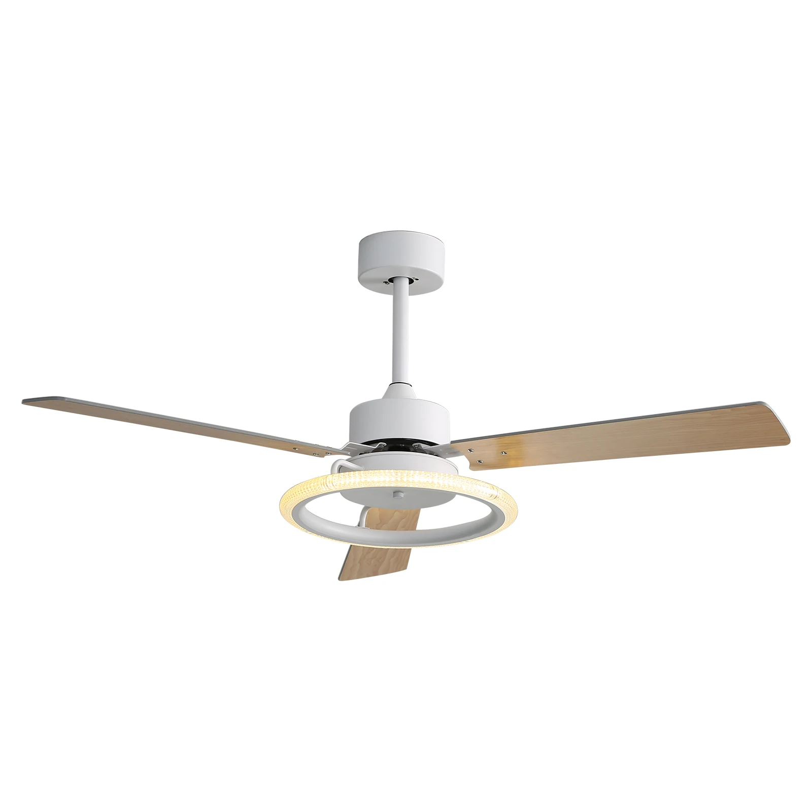 

52" Ceiling Fan with LED Light & Remote Control- 2 color blades, adjustable Speed, Color Temperature, and Reversible Motor