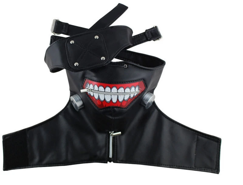 Kaneki Ken Cosplay Mask – Zipper Mouth Kakugan Eye   Mask for Anime Conventions kids or adult