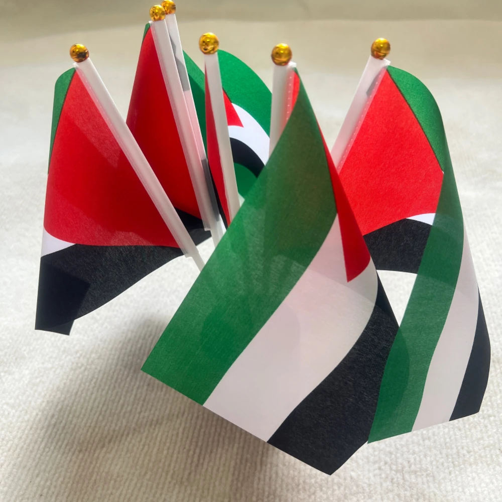 Bandera Palestina poliéster resistente con asta para manifestaciones - imagen 2
