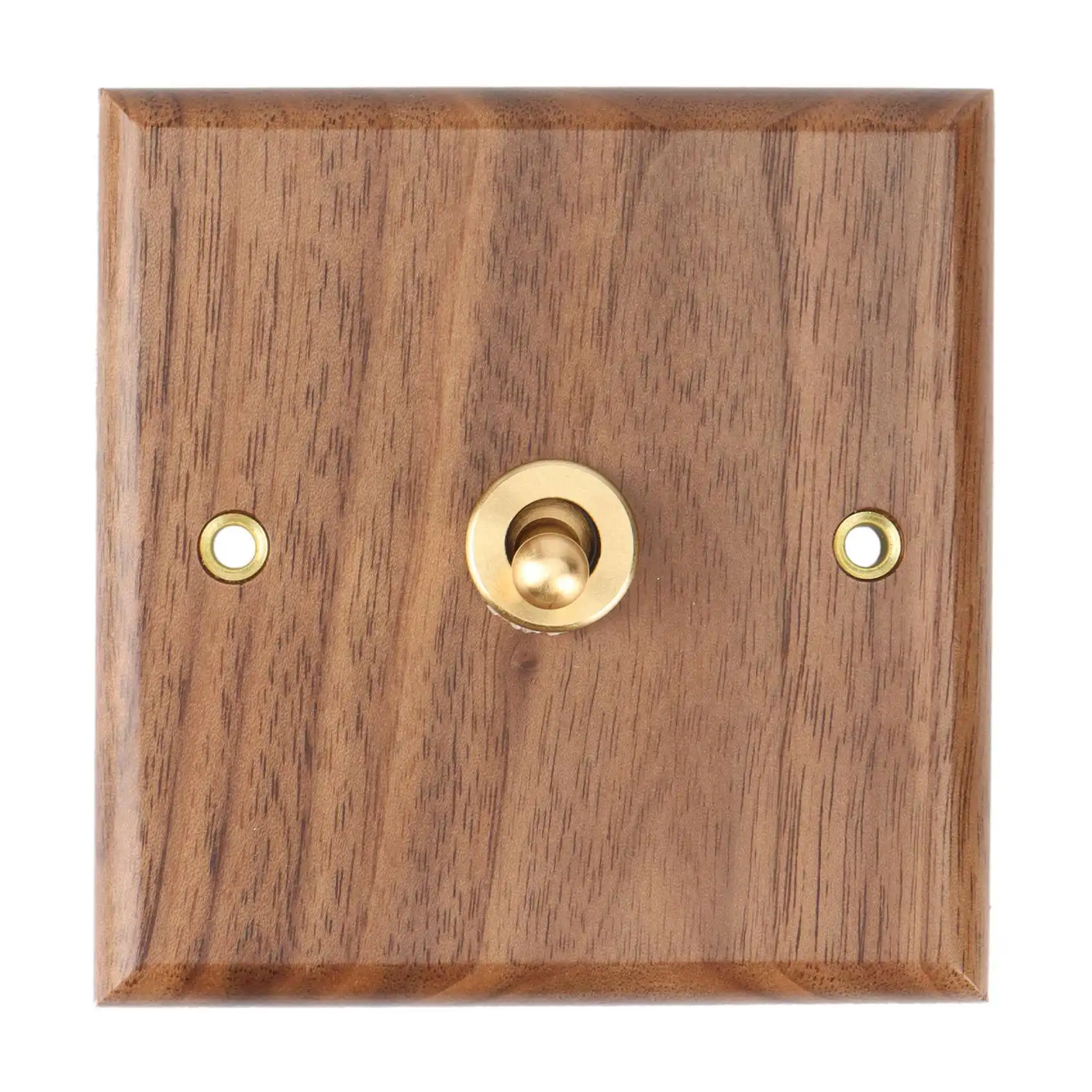 Retro American Industrial Style Light Switch Socket, Solid Wood Brass Toggle Switch Plate, Antique Home Stay Switch(1)