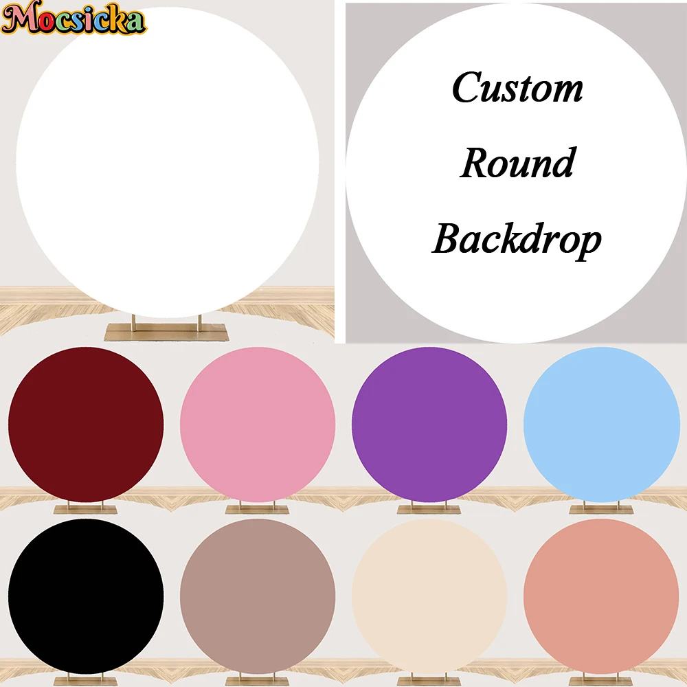 

Mocsicka Solid Color Circle Round Background Photography Wedding Birthday Party Customized Poster Backdrop Photozone Studio Prop