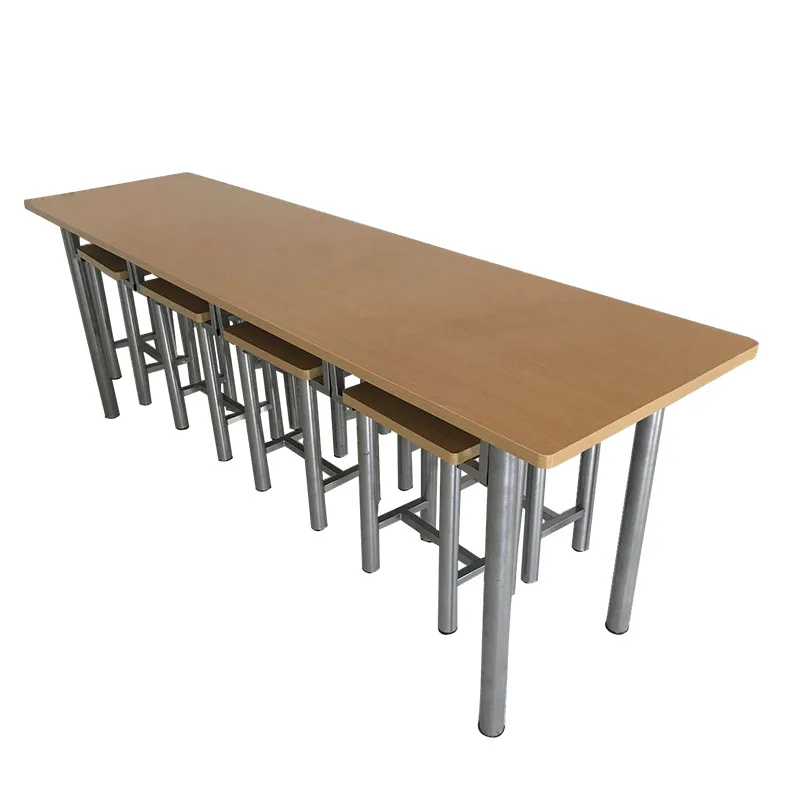 

School staff canteen fast food table and chair combination, hanging stool table snack bar fast food table and chair