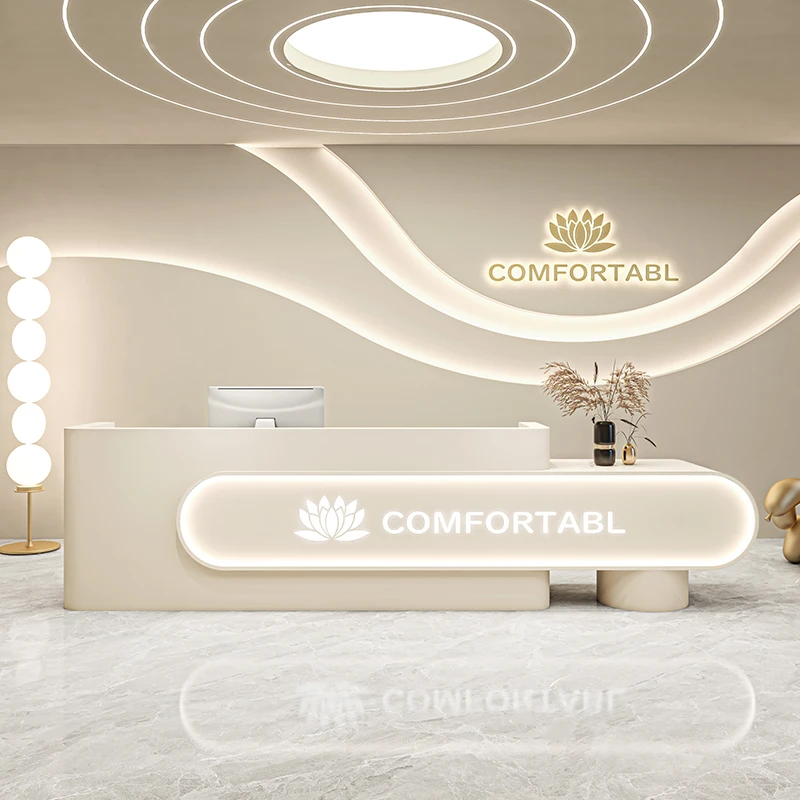 Shop Counter Advanced Desk Modern Furniture Supermarket Table Help Salon Hairdresser Beauty Comptoir De Reception Cafe Spa