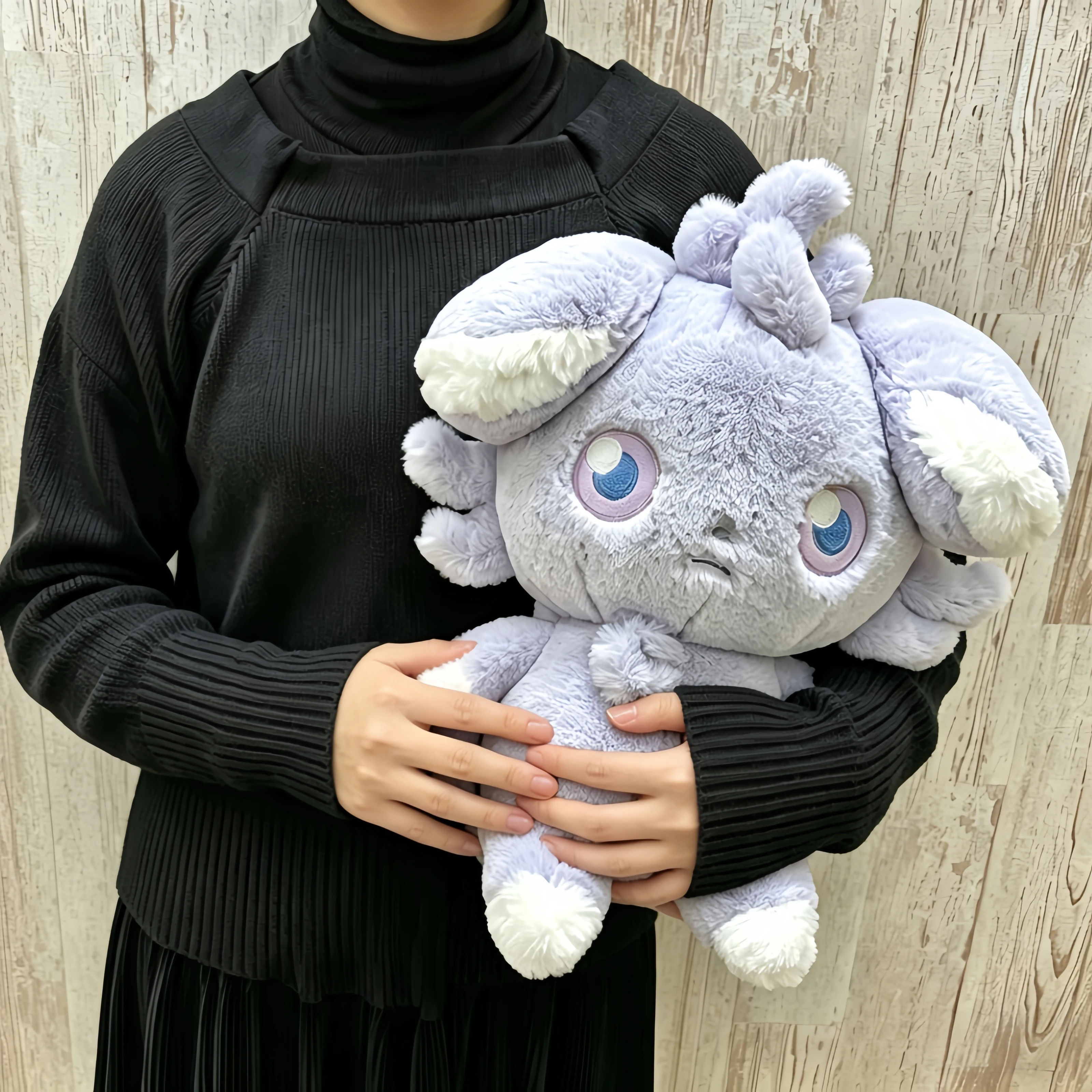 

Soft Hug Series Fluffy Pokemon Pikachu Peluche Z-A Plush Don'T Attack! Me Soft Cuddly Grey Cat Espurr Plush Doll Children's Gift