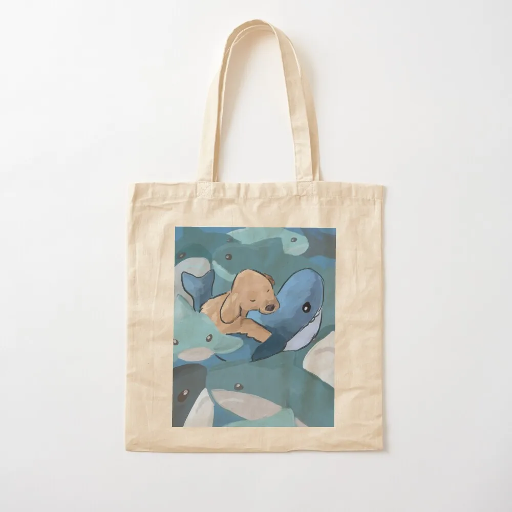 

sleepy sharks Tote Bag shopping bag logo supermarket folding bag luxury women Canvas Tote