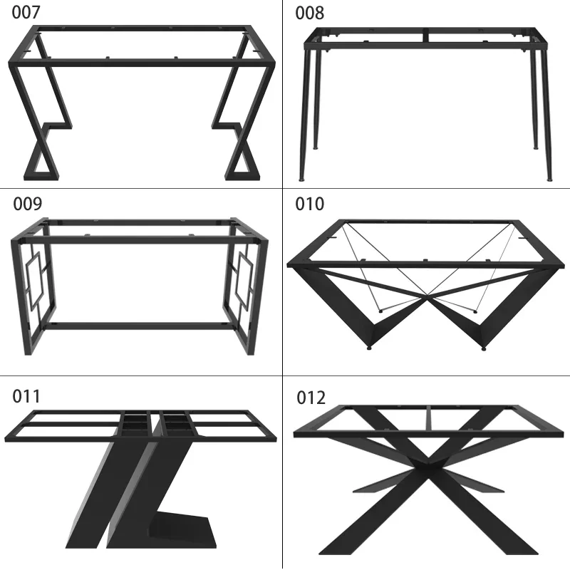 Duży stół ze stali nierdzewnej, stół jadalny, biurko, toaletka z podnóżkami barowymi, metalowy stojak, prosta czarna noga stołu