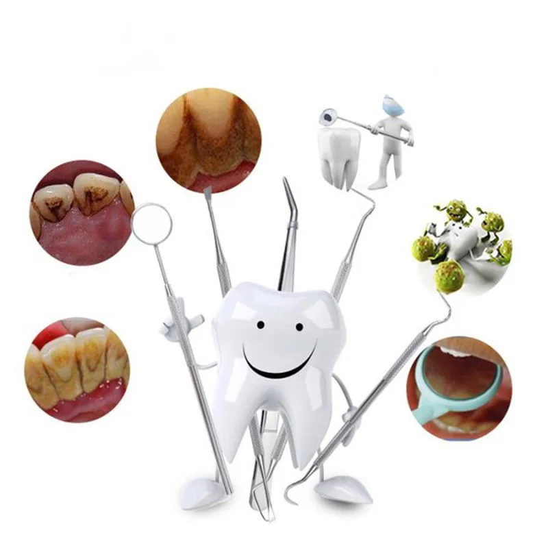 Nettoyeur de dents, outils de dentiste, miroir dentaire, Double sonde, faucille/houe, soins buccaux, dissolvant de Plaque de calcul, nettoyage des dents, soins buccaux