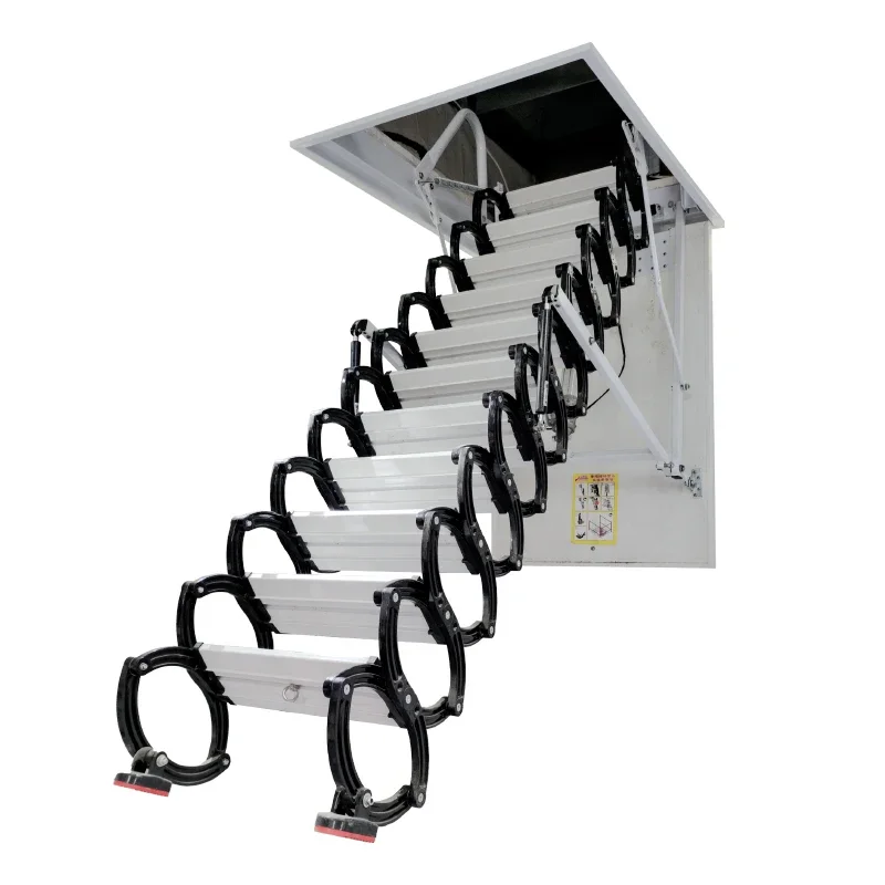 Household automatic loft telescopic stairs folding ladder indoor electric remote control hidden ladder duplex villa lift ladder