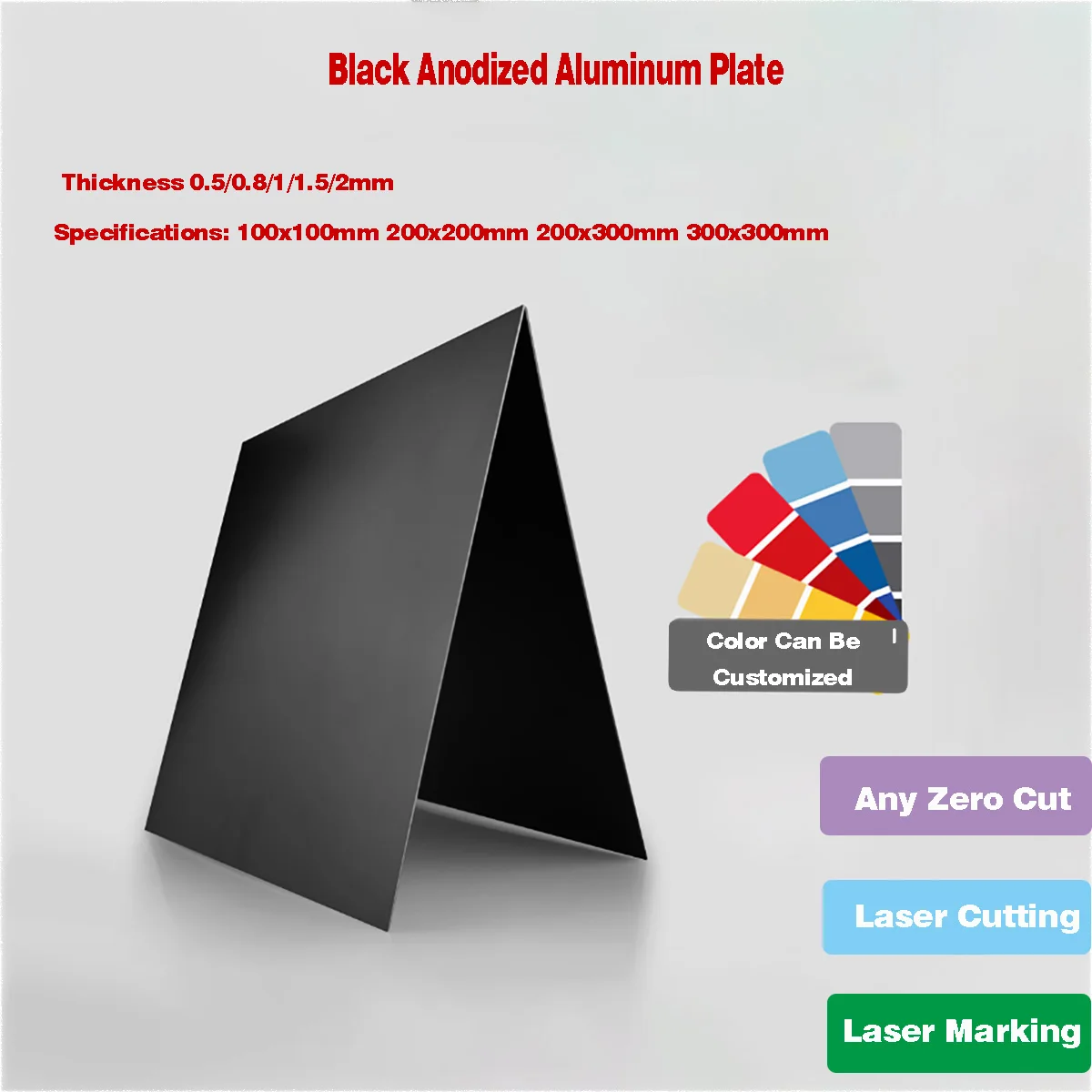 

Aluminum Plate/Black Aluminum Alloy Anodized Aluminum Sheet/Customization Of Non-Standard Parts，THK 0.5mm-3mm