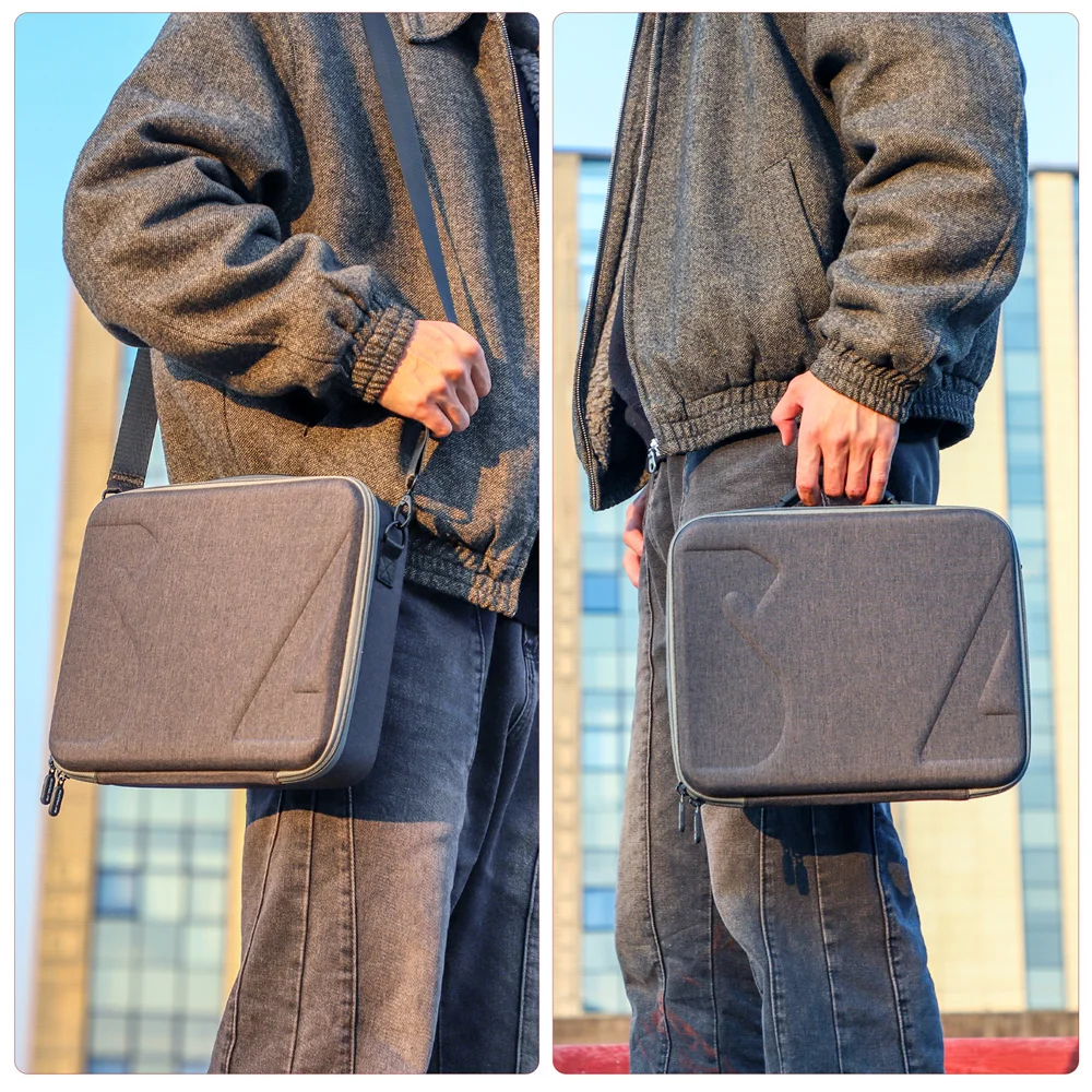 حقيبة نايلون رمادية لـ DJI FLIP RC-N2/N3 RC-2 وحدة تحكم عن بعد تخزين حمل غطاء مقبض صندوق لحزام الكتف DJI FLIP