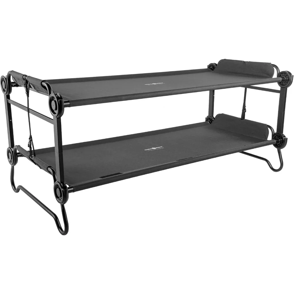 

extra large portable bunk camping cots with carry bags - heavy-duty sleeping system for indoor and outdoor use, convertible opti