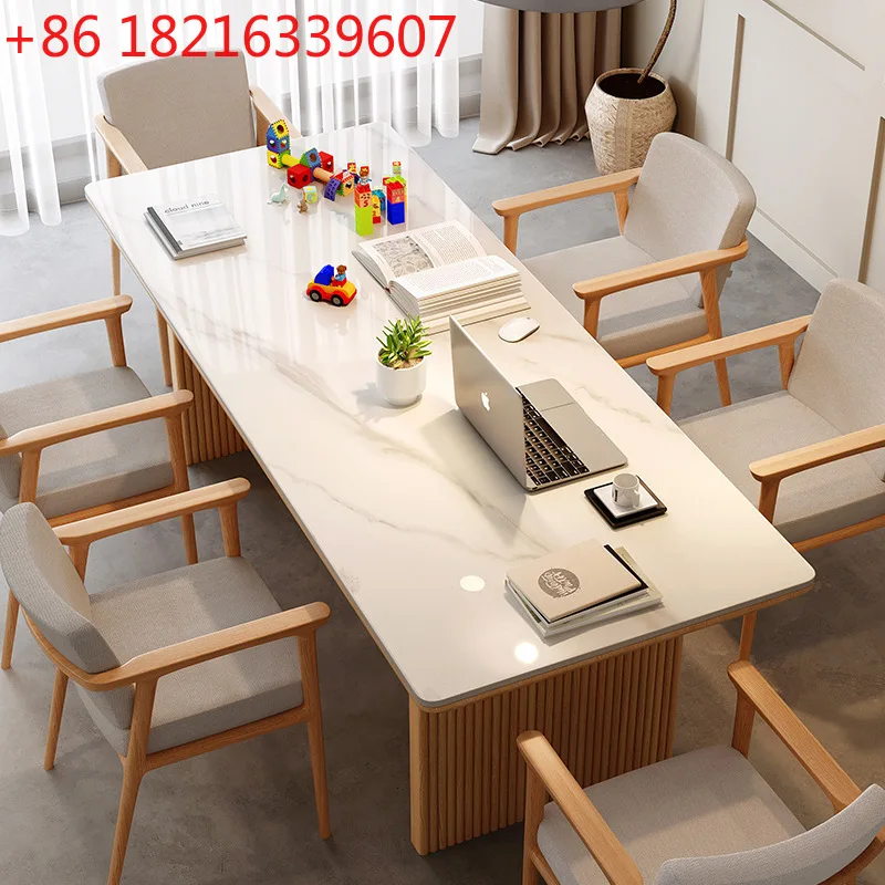 

Nordic Slate Solid Wood Dining Table Home Living Room Rectangular Slate Dining Table Ash