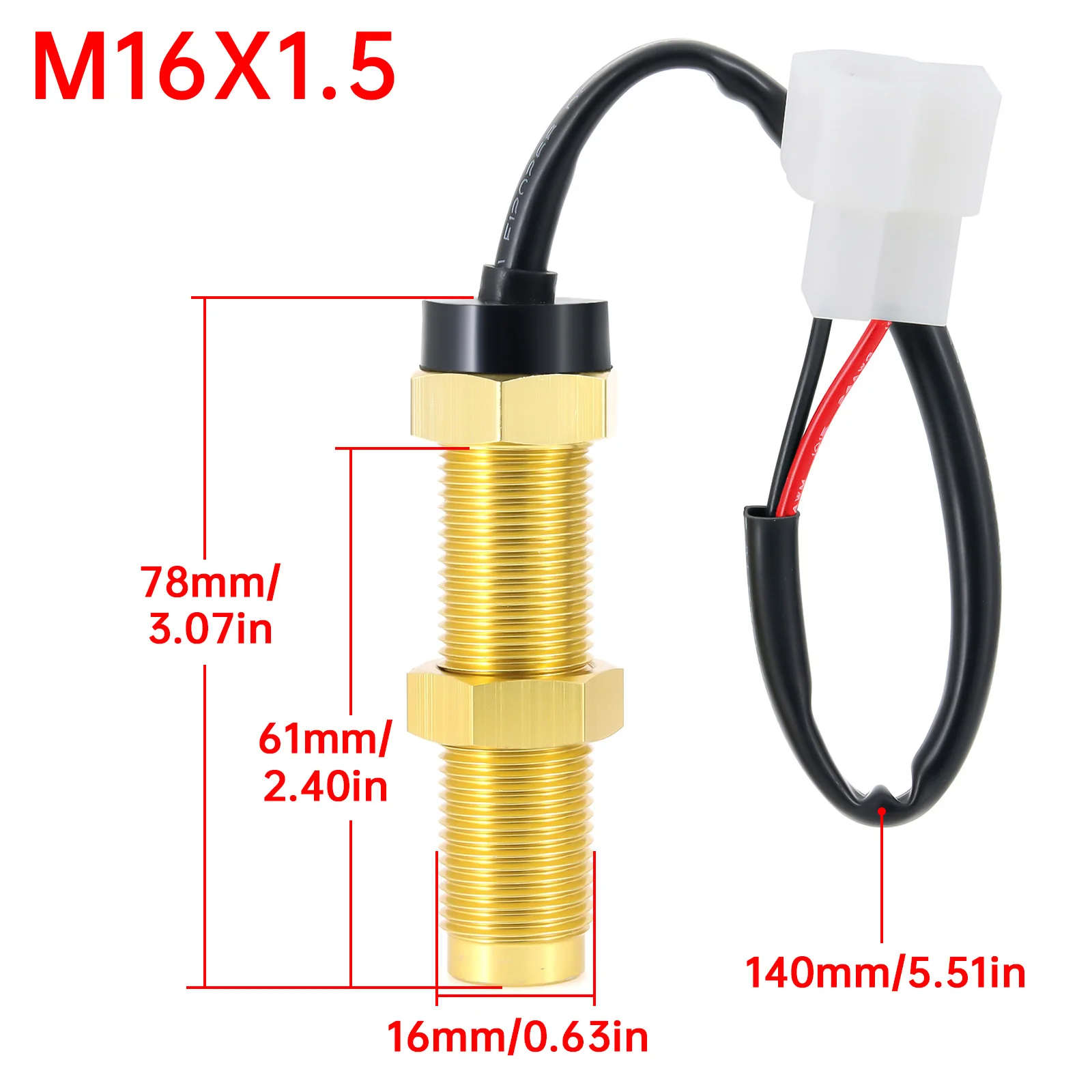 M16/M18 Outboard Tachometer Sensor RPM Tacho Sender for Digital Tachometer Fit Car Truck Yacht Boat Motor Speed Meter Sensor