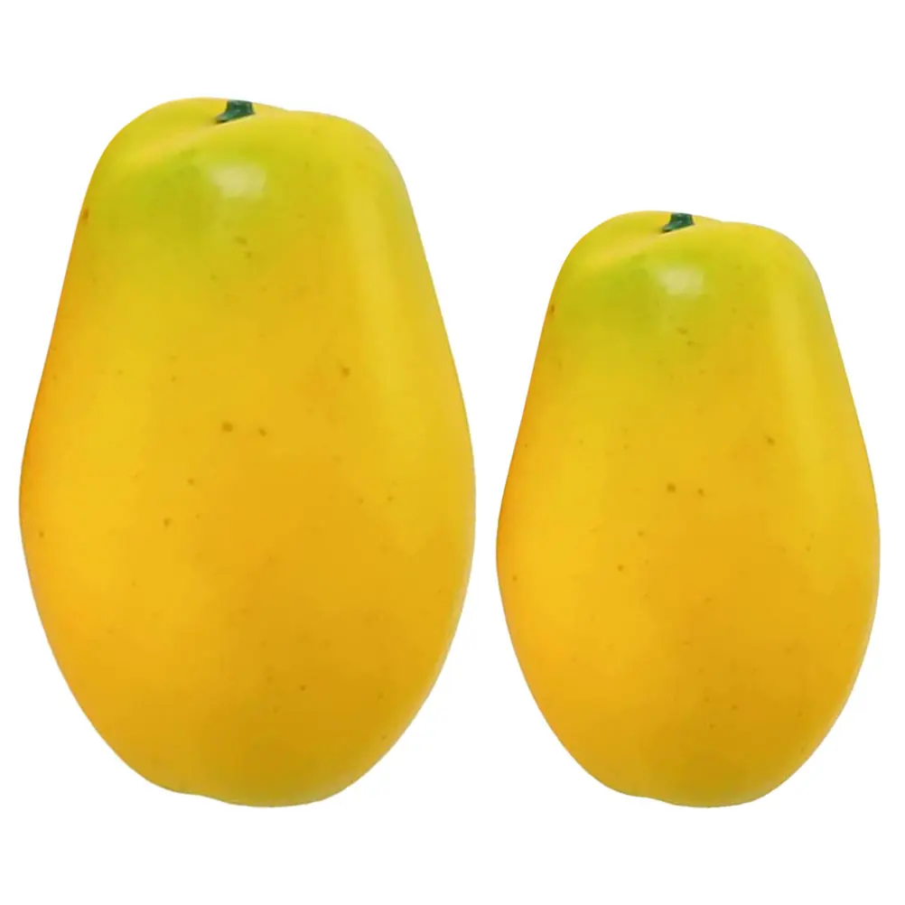 2pcs Natural-Looking Simulated Fruit Models Artificial Fruit Fake Pawpaw Simulated Papaya Model Artificial Fresh Plants